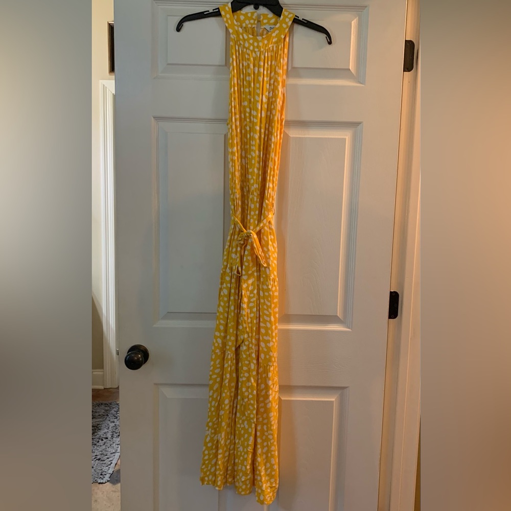 Gold Dress with white dalmation print